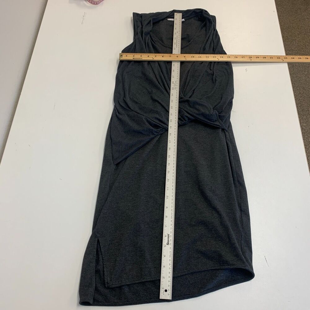 Athleta Draped Duet Faux Wrap Dress Womens S Small Gray Soft Stretch Sleeveless - Picture 7 of 12